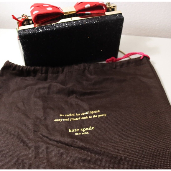 NWT Kate Spade x Disney Minnie Mouse BOW CLUTCH Crossbody Hand BAG Purse $328 - Picture 12 of 15